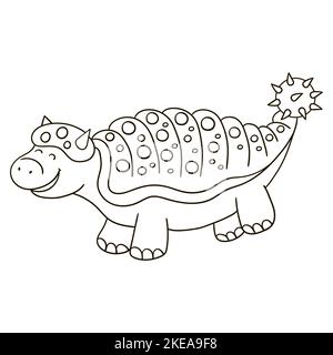 Dinosaures de la période jurassique. Illustration de style dessiné à la main. Dessins de coloriage pour les amoureux des dinosaures. Icône, PIN, autocollant, signe. Talarurus Illustration de Vecteur