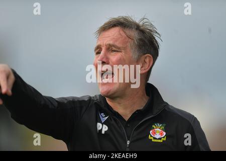 PHIL PARKINSON GESTIONNAIRE WREXHAM FC, Boreham Wood et Wrexham Stadium Meadow Park Vanarama National League 22nd octobre 2022 Banque D'Images