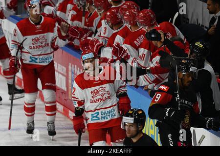 KREFELD, ALLEMAGNE - 10 NOVEMBRE 2022: . Coupe Deutschland 2022, le jeu Allemagne - Danemark à Yayla-Arena Banque D'Images