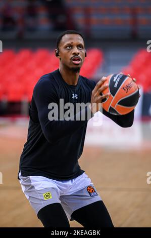 Athènes, Lombardie, Grèce. 10th novembre 2022. 21 JAMES NUNNALLY de Partizan lors de l'Euroligue, Round 7, match entre Olympiacos Pirée et Partizan au stade de la paix et de l'amitié sur 10 novembre 2022 à Athènes, Grèce. (Image de crédit : © Stefanos Kyriazis/ZUMA Press Wire) Banque D'Images