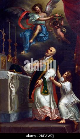 Altare di Sant Andrea Avellino par Geminiano Vincenzi - autel de Sant Andrea Avellino par Geminiano Vincenzi 1825 , Italie, Italien. Chiesa di Sant' Agostino Modène Banque D'Images