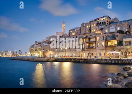 Photo de la vieille ville de Jaffa (tel Aviv) à l'heure bleue Banque D'Images