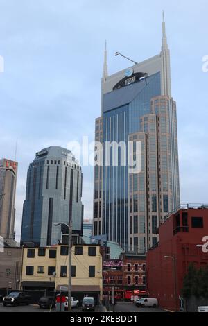 Bâtiment Batman dans le centre-ville de Nashville, également connu sous le nom de bâtiment Batman Banque D'Images