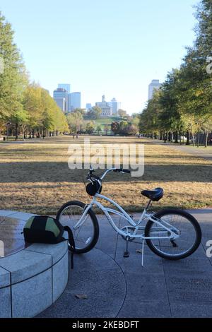 Vue sur la capitale de l'État du Tennessee à Nashville depuis le Bicentennial Capital Mall State Park Banque D'Images