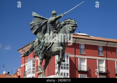 Statue équestre d'El CID à Burgos, Espagne. Banque D'Images