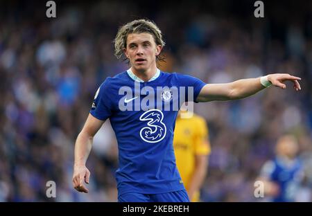 Photo du dossier datée du 08-10-2022 de Conor Gallagher. Graham Potter a été ravi de Conor Gallagher après avoir été appelé à l'équipe d'Angleterre pour la prochaine coupe du monde au Qatar, mais a admis que Reece James et Ben Chilwell ont été défaits après avoir été portés par des blessures. Date de publication : vendredi 11 novembre 2022. Banque D'Images