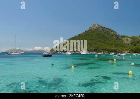 Vue sur Cala Pi de la Posada, Platja de Formentor, Cap de Formentor, Majorque, Mer méditerranée, Îles Baléares, Espagne Banque D'Images