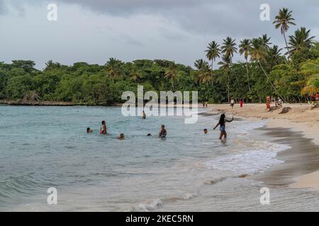 Amérique du Nord, Caraïbes, Grande Antilles, Île d'Hispaniola, République dominicaine, SAMA, Las Galeras, l'atmosphère de l'après-midi à la plage de la Playita Banque D'Images