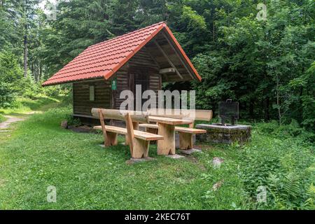 Europe, Germany, Southern Germany, Baden-Wuerttemberg, Black Forest, Southern Black Forest Chair Hut Banque D'Images