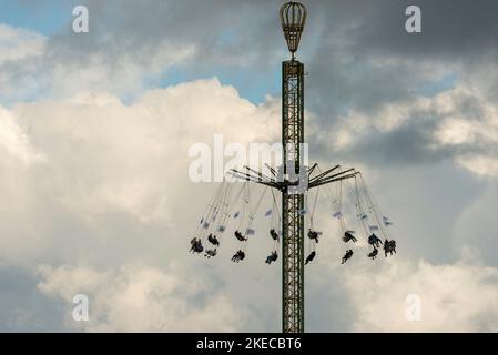 Promenade amusante, Oktoberfest, Wiesn, festival folklorique, Munich Banque D'Images