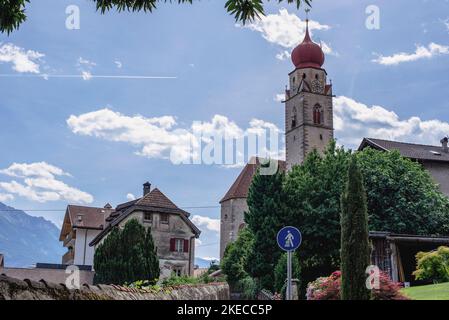 Église paroissiale Saint-Pierre-et-Paul, Parcines, Tyrol du Sud, Haut-Adige, Italie Banque D'Images