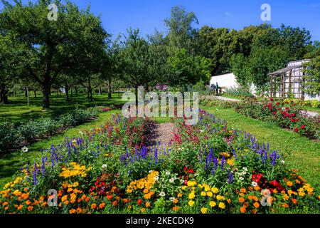 Jardin de la cour, Parc du Palais, Château de Dachau, Dachau, haute-Bavière, Bavière, Allemagne Banque D'Images