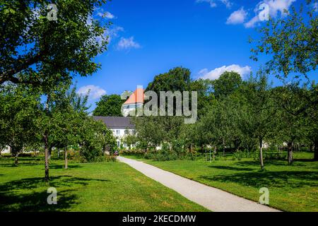 Jardin de la cour, Parc du Palais, Château de Dachau, Dachau, haute-Bavière, Bavière, Allemagne Banque D'Images