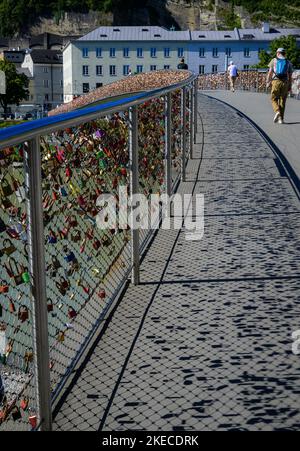 Écluses d'amour à Makartsteg, Salzbourg, Autriche, Europe Banque D'Images