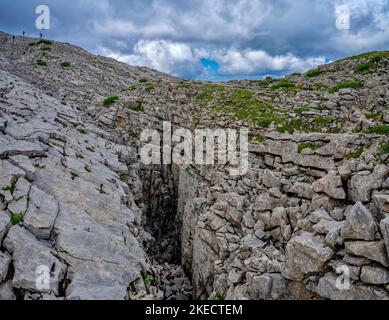 Sur le plateau de Gottesacker, sous le Hohen IFEN dans les Alpes Allgäu. Banque D'Images