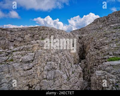 Sur le plateau de Gottesacker, sous le Hohen IFEN dans les Alpes Allgäu. Banque D'Images