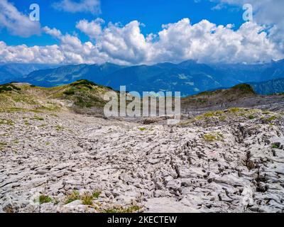 Sur le plateau de Gottesacker, sous le Hohen IFEN dans les Alpes Allgäu. Banque D'Images