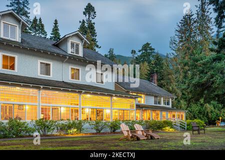 Lake Crescent Lodge dans le parc national olympique Washington États-Unis Banque D'Images