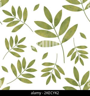 Motif sans couture avec feuilles à la texture pâles Banque D'Images