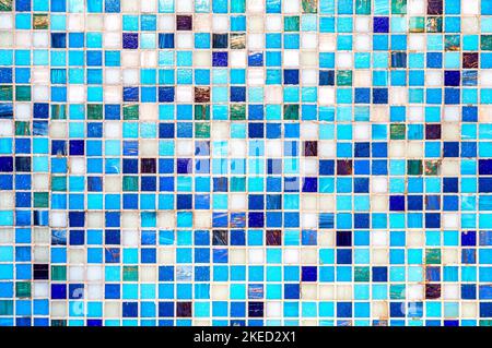 Arrière-plan abstrait des mosaïques murales en bleu et blanc Banque D'Images