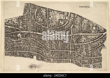 Londres avant le Grand incendie. Venceslaus Hollar. 1666–77. Banque D'Images