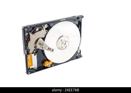 Boîtier amovible de disque dur isolé sur fond blanc Banque D'Images