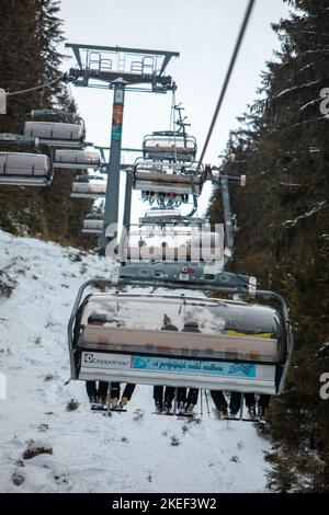 station de ski jasna télésiège Slovaquie montagnes tatra Banque D'Images