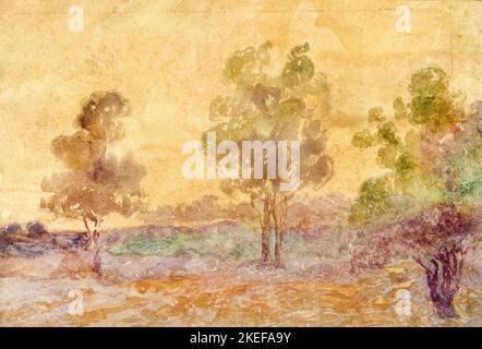 Martin Malharro, Atardecer 1911, Museo Nacional de Bellas Artes, Buenos Aires, Argentine. Banque D'Images