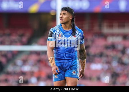 Londres, Royaume-Uni. 12th novembre 2022. Brian To'o de Samoa lors de la coupe du monde de rugby 2021 demi-finale match Angleterre contre Samoa à Emirates Stadium, Londres, Royaume-Uni, 12th novembre 2022 (photo de Mark Cosgrove/News Images) à Londres, Royaume-Uni le 11/12/2022. (Photo de Mark Cosgrove/News Images/Sipa USA) crédit: SIPA USA/Alay Live News Banque D'Images