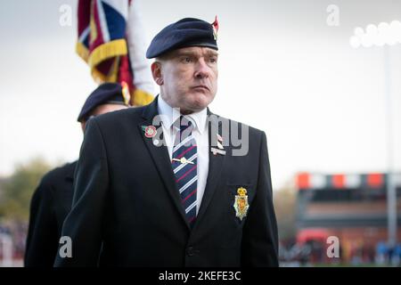 Un vétéran militaire pendant le match Sky Bet League 1 Accrrington Stanley vs Sheffield mercredi au stade Wham, à Accrington, Royaume-Uni, 12th novembre 2022 (photo de Phil Bryan/News Images) Banque D'Images