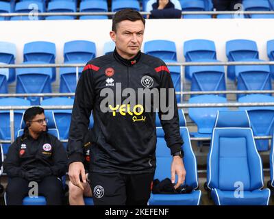 Cardiff, Royaume-Uni. 12th novembre 2022. Paul Heckingbottom, directeur de Sheffield Utd lors du match de championnat Sky Bet au stade de Cardiff City, à Cardiff. Crédit photo à lire : Darren Staples/Sportimage crédit : Sportimage/Alay Live News Banque D'Images