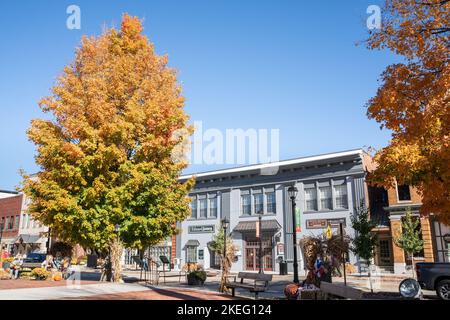 Sevierville, Tennessee - 27 octobre 2022 : vue sur le centre-ville historique de Sevierville, Tennessee, ville natale de Dolly Parton. Banque D'Images