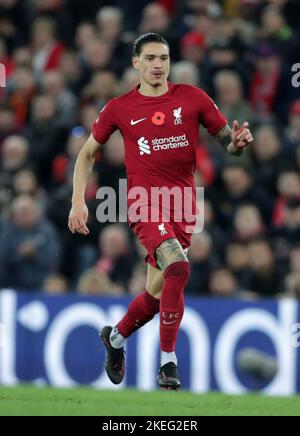 Anfield, Liverpool, Merseyside, Royaume-Uni. 12th novembre 2022. Premier ministre du football, Liverpool contre Southampton ; Darwin Nunez de Liverpool Credit: Action plus Sports/Alay Live News Banque D'Images