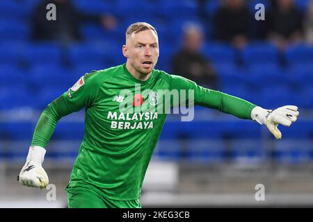Cardiff, Royaume-Uni. 12th novembre 2022. Ryan Allsop #1 de Cardiff City pendant le match de championnat Sky Bet Cardiff City vs Sheffield United au Cardiff City Stadium, Cardiff, Royaume-Uni, 12th novembre 2022 (photo de Mike Jones/News Images) à Cardiff, Royaume-Uni le 11/12/2022. (Photo par Mike Jones/News Images/Sipa USA) crédit: SIPA USA/Alay Live News Banque D'Images
