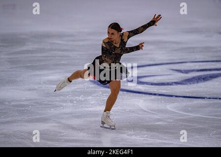 SHEFFIELD, Sheffield. 12th novembre 2022. Nicole Schott, d'Allemagne, participe au programme féminin Short lors du Grand Prix de l'UIP - MK John Wilson Trophée 2022 à ICE Sheffield le samedi 12 novembre 2022. SHEFFIELD, Sheffield. Credit: Taka G Wu/Alay Live News Banque D'Images