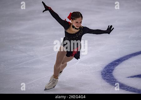 SHEFFIELD, Sheffield. 12th novembre 2022. Isabeau Levito des Etats-Unis participe à un programme court pour les femmes lors du Grand Prix de l'UIP - MK John Wilson Trophée 2022 à ICE Sheffield le samedi 12 novembre 2022. SHEFFIELD, Sheffield. Credit: Taka G Wu/Alay Live News Banque D'Images