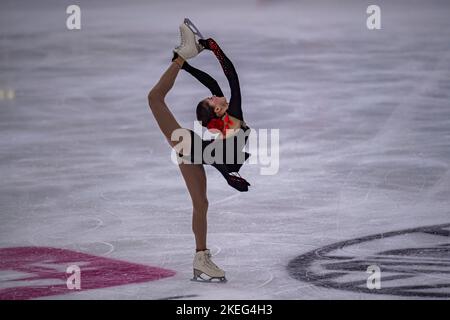 SHEFFIELD, Sheffield. 12th novembre 2022. Isabeau Levito des Etats-Unis participe à un programme court pour les femmes lors du Grand Prix de l'UIP - MK John Wilson Trophée 2022 à ICE Sheffield le samedi 12 novembre 2022. SHEFFIELD, Sheffield. Credit: Taka G Wu/Alay Live News Banque D'Images