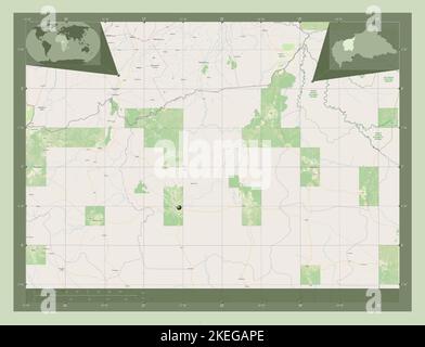 Ouham, préfecture de la République centrafricaine. Ouvrez la carte des rues. Cartes d'emplacement auxiliaire d'angle Banque D'Images