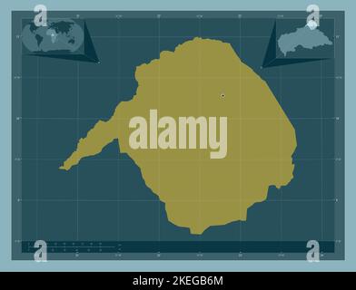 Vakaga, préfecture de la République centrafricaine. Forme de couleur unie. Cartes d'emplacement auxiliaire d'angle Banque D'Images