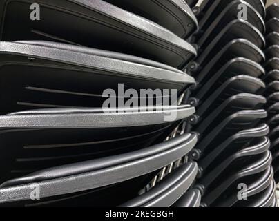 Chaises empilées, gros plan Banque D'Images