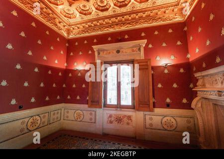 Salle Renaissance (ou chambre de visite) au Palais de Quinta da Regaleira - Sintra, Portugal Banque D'Images