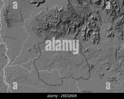 Rotanokiri, province du Cambodge. Carte d'altitude à deux niveaux avec lacs et rivières Banque D'Images