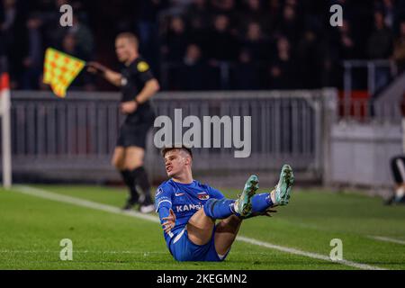 EINDHOVEN, PAYS-BAS - NOVEMBRE 12 : Milos Kerkez d'AZ lors du match néerlandais Eredivisie entre PSV et AZ Alkmaar au stade Philips sur 12 novembre 2022 à Eindhoven, pays-Bas (photo de Broer van den Boom/Orange Pictures) Banque D'Images