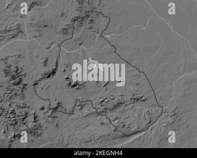 Nord, région du Cameroun. Carte d'altitude à deux niveaux avec lacs et rivières Banque D'Images
