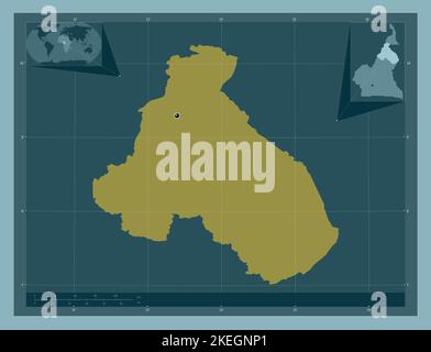 Nord, région du Cameroun. Forme de couleur unie. Cartes d'emplacement auxiliaire d'angle Banque D'Images