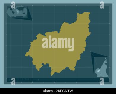 Ouest, région du Cameroun. Forme de couleur unie. Cartes d'emplacement auxiliaire d'angle Banque D'Images