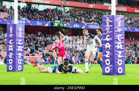 Londres ANGLETERRE - NOVEMBRE 12. John Bateman d'Angleterre pour la première épreuve d'Angleterre pendant la demi-finale entre l'Angleterre et les Samoa au stade Emirates sur 12 novembre - 2022 à Londres, Angleterre. Credit: PATRICK ANTHONISZ/Alamy Live News Banque D'Images