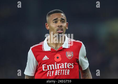 Wolverhampton, Royaume-Uni. 12th novembre 2022. Gabriel Jesus #9 d'Arsenal pendant le match de première ligue Wolverhampton Wanderers contre Arsenal à Molineux, Wolverhampton, Royaume-Uni, 12th novembre 2022 (photo de Gareth Evans/News Images) à Wolverhampton, Royaume-Uni le 11/12/2022. (Photo de Gareth Evans/News Images/Sipa USA) Credit: SIPA USA/Alay Live News Banque D'Images