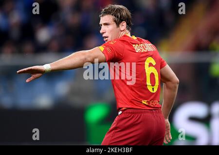 Gênes, Italie. 12 novembre 2022. Federico Baschirotto de US Lecce gestes pendant la série Un match de football entre UC Sampdoria et US Lecce. Credit: Nicolò Campo/Alay Live News Banque D'Images