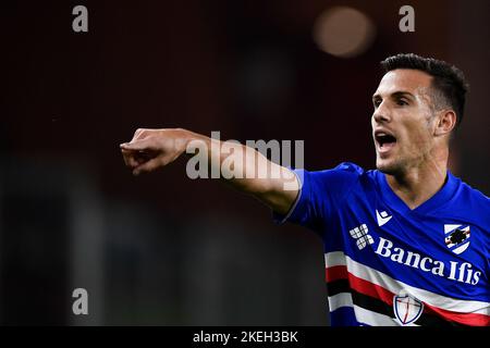 Gênes, Italie. 12 novembre 2022. Valerio Verre de UC Sampdoria gestes pendant la série Un match de football entre UC Sampdoria et US Lecce. Credit: Nicolò Campo/Alay Live News Banque D'Images